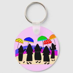 Nuns With Umbrellas "Expecting Rain" Key Ring