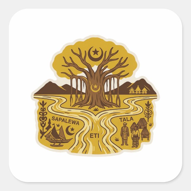 Nunusaku Mythology Square Sticker (Front)