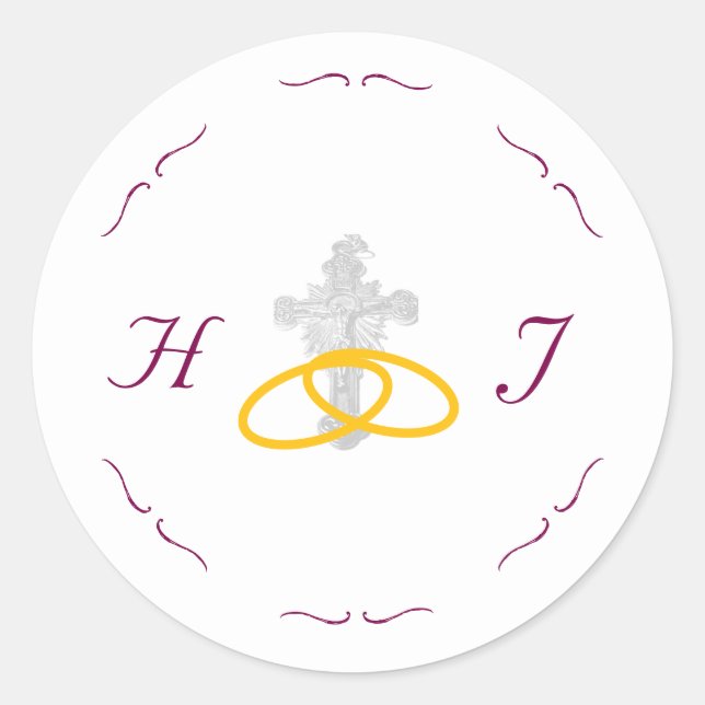Nuptial Grace Catholic Wedding Classic Round Sticker (Front)