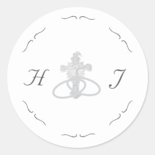 Nuptial Grace Catholic Wedding Classic Round Sticker