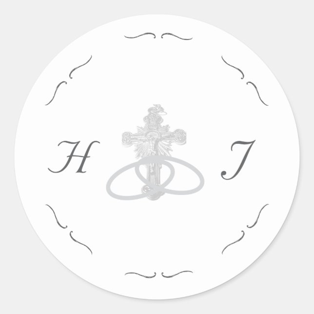 Nuptial Grace Catholic Wedding Classic Round Sticker (Front)