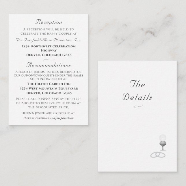 Nuptial Grace Catholic Wedding  Enclosure Card (Front/Back)