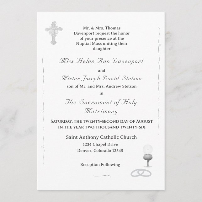 Nuptial Grace Catholic Wedding Invitation (Creator Uploaded)