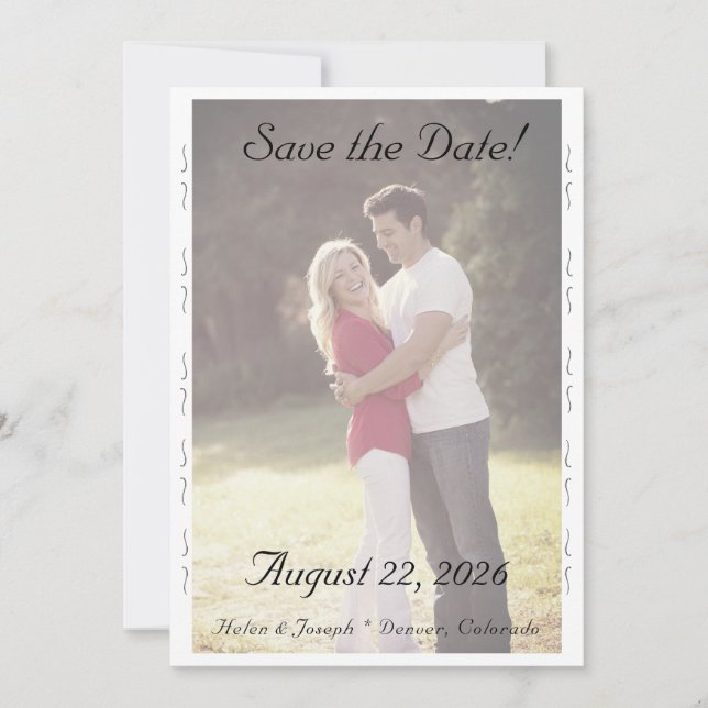 Nuptial Grace Wedding Flat Save The Date Card (Front)