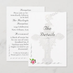 Nuptial Rose Catholic Wedding Enclosure Card