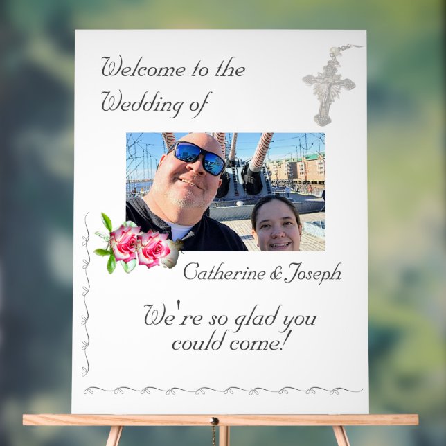 Nuptial Rose Catholic Wedding Sign (Neutral)