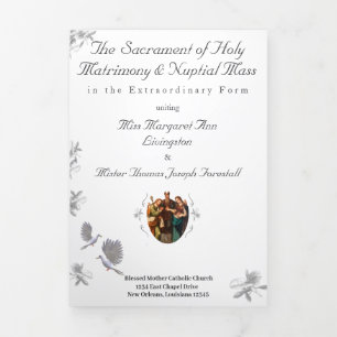 Nuptial Unity Latin MasTrifold Letter Fold Program Tri-Fold Programme