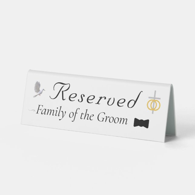 Nuptial Unity Reserved Wedding Sign (Groom) (Front)