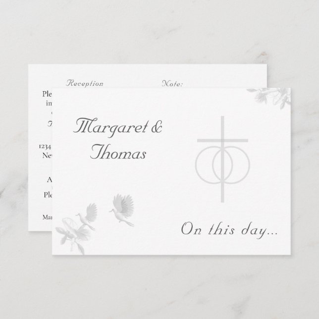 Nuptial Unity Traditional Catholic Wedding Enclosure Card (Front/Back)