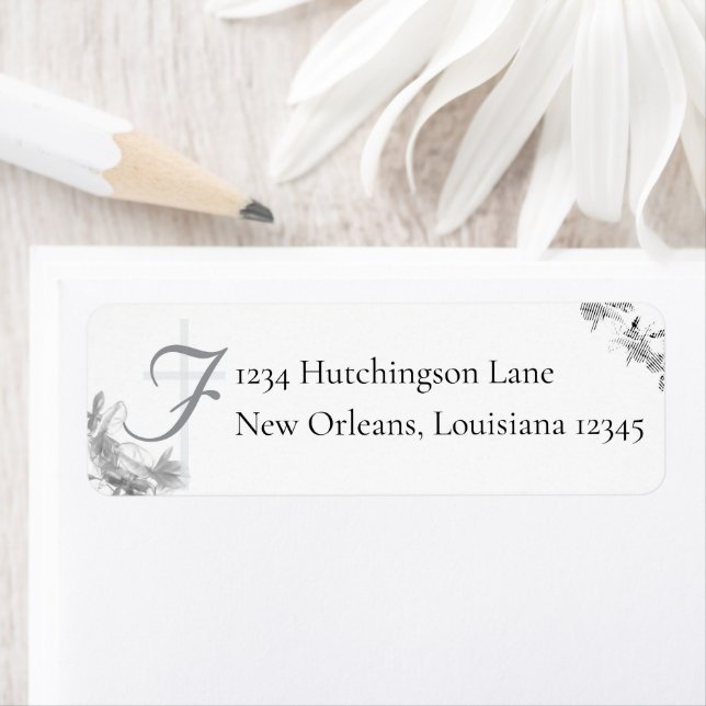 Nuptial Unity Wedding Monogrammed Return Address Label (Insitu)