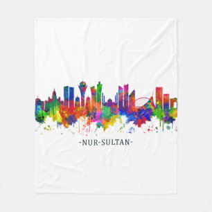 Nur-Sultan Kazakhstan Skyline Fleece Blanket