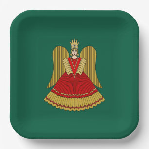 Nuremberg Christmas Angel Paper Plate