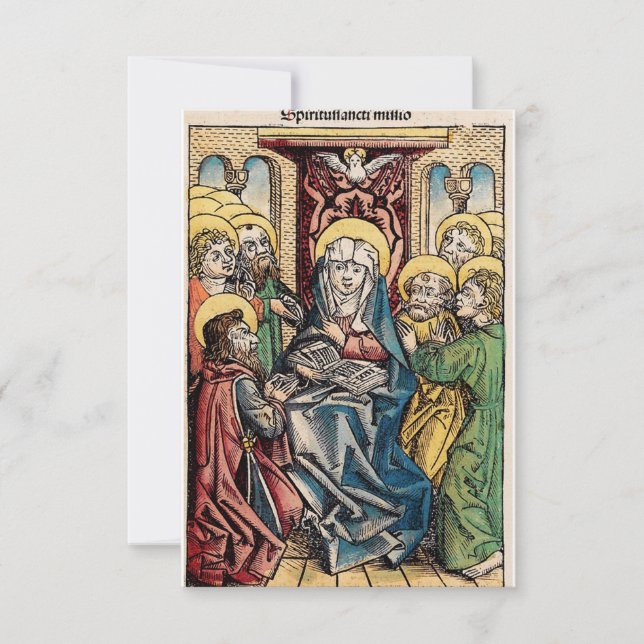 Nuremberg Chronicle Pentecost Prayer Card (Front)