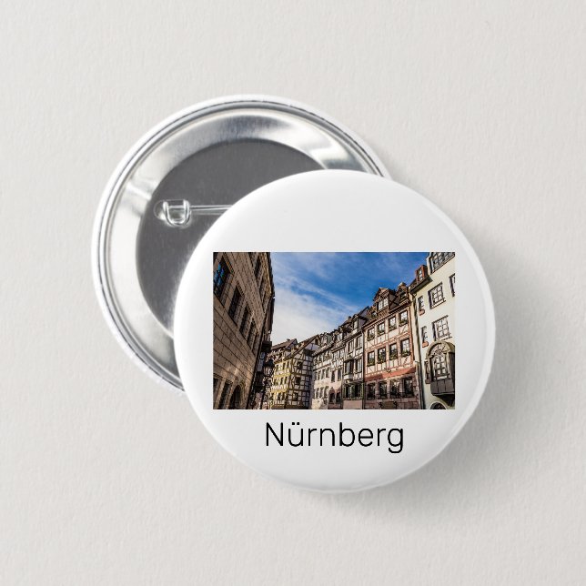 Nuremberg Cityscape Bavaria Germany Souvenir 6 Cm Round Badge (Front & Back)