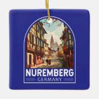 Nuremberg Germany Travel Art Vintage