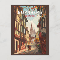 Nuremberg Germany Travel Art Vintage
