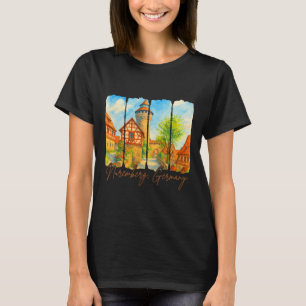 Nuremberg Germany Travel Brushstroke Meet Me In Nu T-Shirt