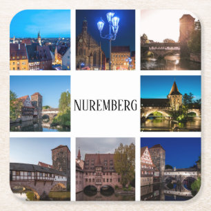Nuremberg landscapes square paper coaster