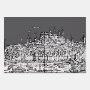 Nuremberg Medieval city in the Germany Wrapping Paper Sheet
