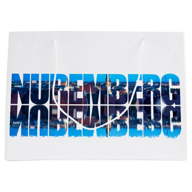 Nuremberg text composed of night old town view large gift bag (Front)
