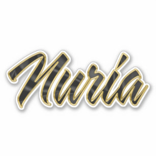 Nuria black gold lettering sticker
