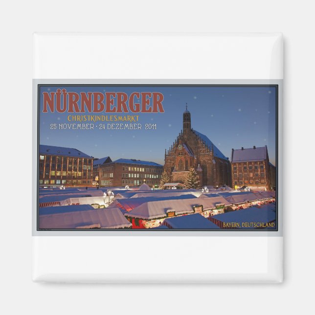 Nürnberg Christmas Market Night Magnet (Front)