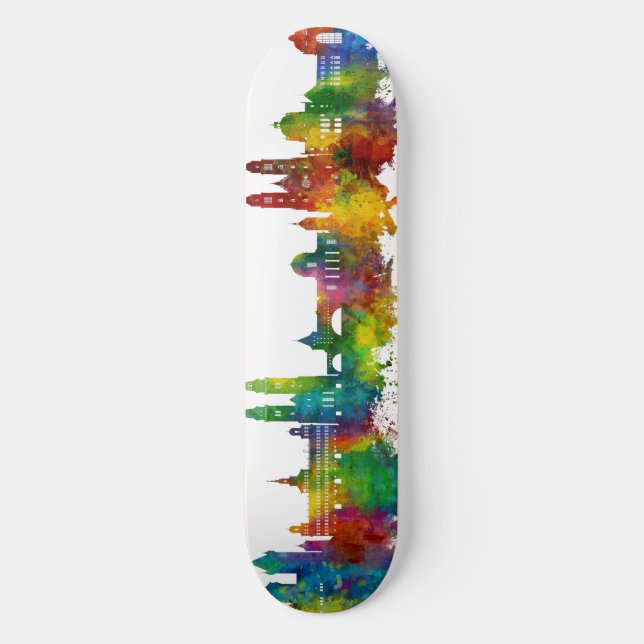 Nürnberg Germany Skyline Skateboard (Front)