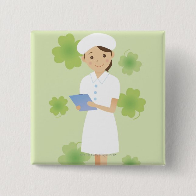 Nurse 15 Cm Square Badge (Front)