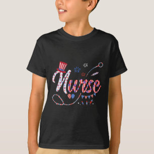 Nurse 4th Of July American Flag Independence Day  T-Shirt
