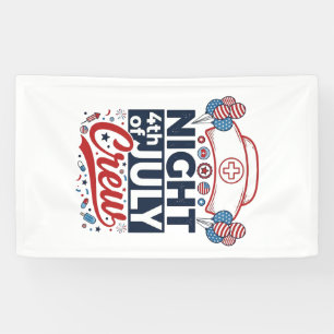 Nurse 4th of July Night Crew Patriotic Shirt Desig Banner