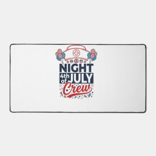 Nurse 4th of July Night Crew Patriotic Shirt Desig Desk Mat