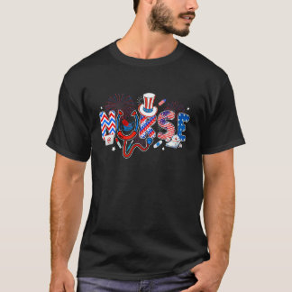 Nurse 4th Of July Stethoscope American Flag Nursin T-Shirt