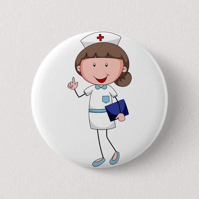 Nurse 6 Cm Round Badge (Front)