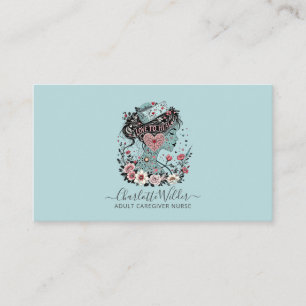 Nurse Adult Caregiver Blue Business Card
