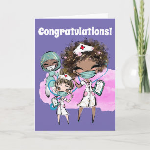Nurse african American covid mask doctor med Card