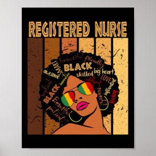 Nurse Afro African American Black History Month  Poster