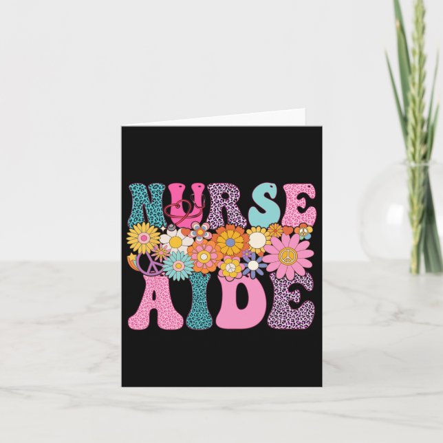 Nurse Aide Week Groovy Leopard Appreciation Day Fo Card (Front)