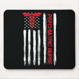 Nurse American Flag Rn Mental Health Psych Nurse Mouse Pad