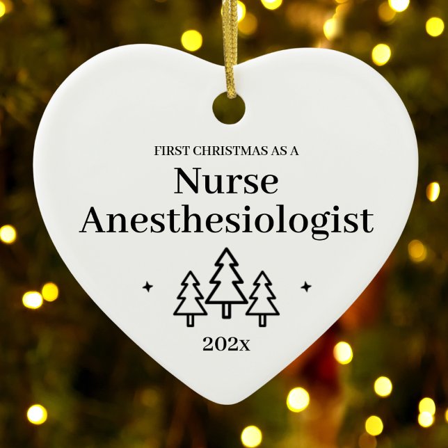 Nurse Anaesthesiologist First Christmas Ceramic Ornament (Nurse Anesthesiologist First Christmas Ceramic Ornament
)