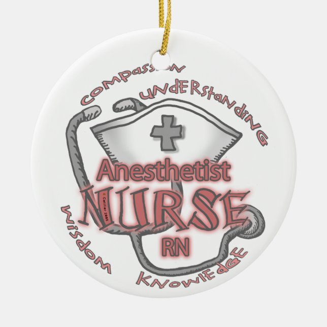Nurse Anaesthetist Axiom Ceramic Tree Decoration (Front)