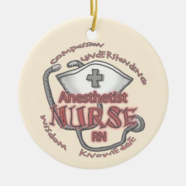 Nurse Anaesthetist Axiom Ceramic Tree Decoration (Front)