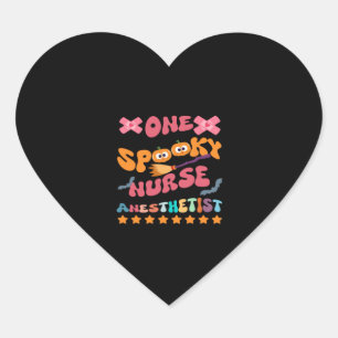 Nurse Anaesthetist - One Spooky Nurse Anaesthetist Heart Sticker