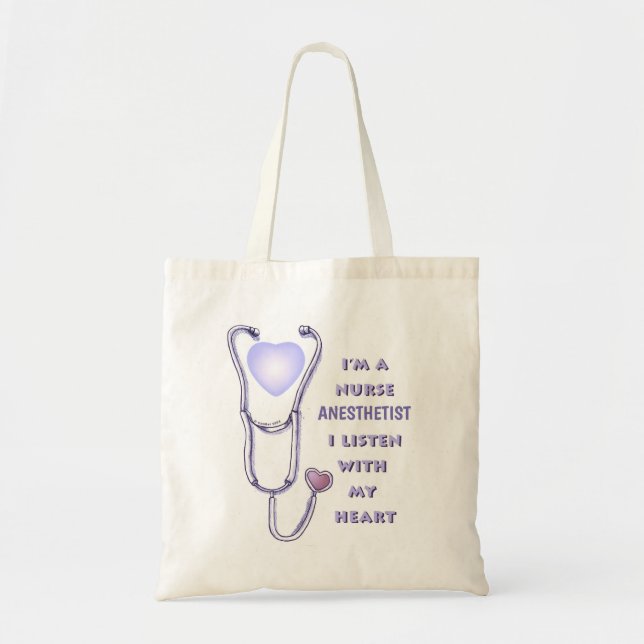 Nurse Anaesthetist Stethoscope Tote Bag (Front)