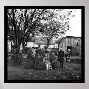 Nurse and Officers of the Sanitary Commission 1864 Poster