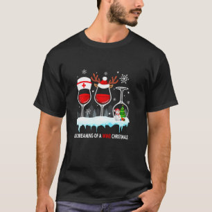 Nurse And Wine Christmas Snowman Merry Chrismtas X T-Shirt