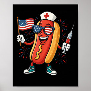 Nurse Anesthetists 4th Of July Funny American Hot  Poster
