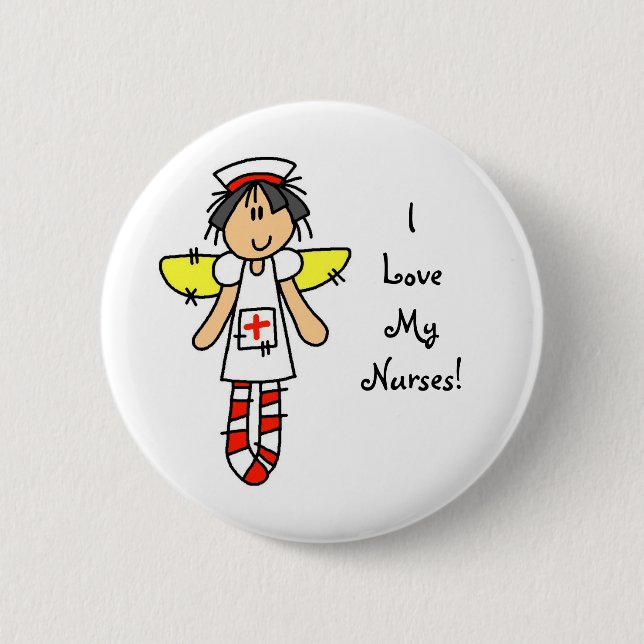 Nurse Angel 6 Cm Round Badge (Front)