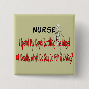 Nurse "Angel of Death"---Funny Gifts 15 Cm Square Badge