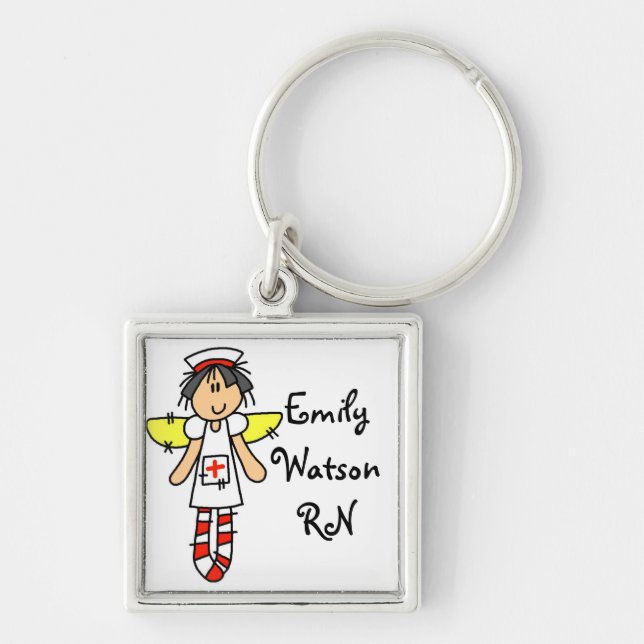Nurse Angel Personalised Key Ring (Front)