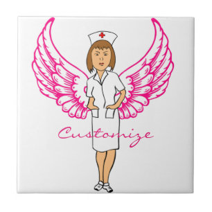 Nurse Angel Wings Thunder_Cove Ceramic Tile